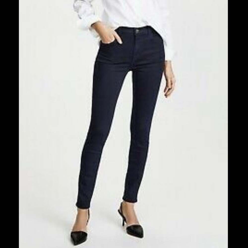 J Brand Skinny Leg Dark Wash Cotton Blend Mid Rise Jeans In Alley Cat Size 30